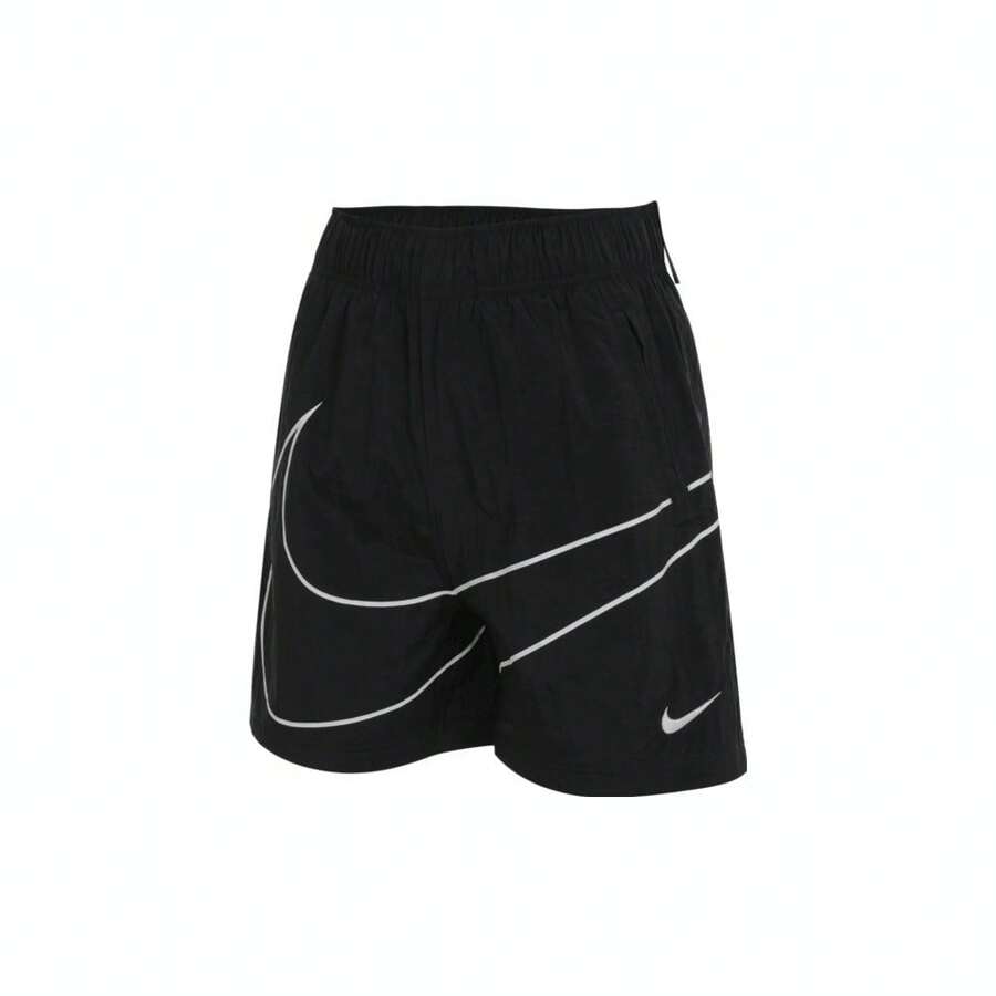 2025 女款 Nike Sportswear Essential 编织短裤，款式：HM4633-010 - 黑色 - 查看 1