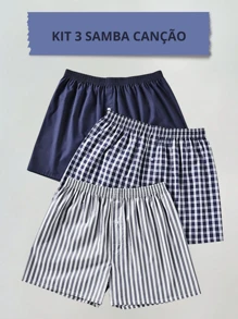 Kit 3 Sleep Shorts And Men's Boxer Briefs - 彩色 - 查看 1
