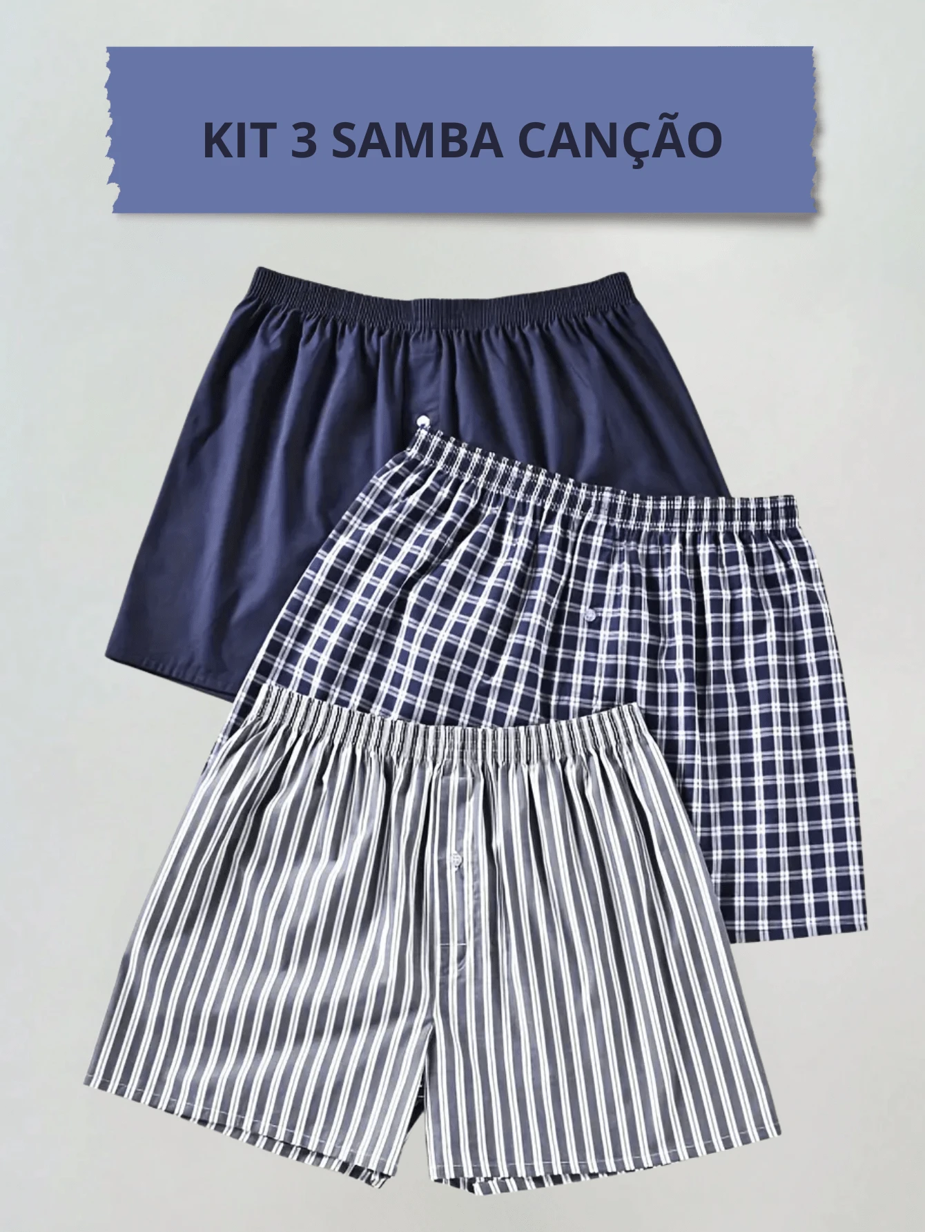 Kit 3 Sleep Shorts And Men's Boxer Briefs - 彩色 - 查看 1