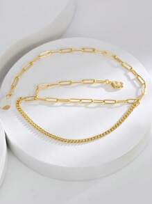 Charm-In 1pc Elegant Double-Layer Chain Beach Resort Anklet, Brings The Joyful Sunshine And Beach Vibe, Fashion Item For Women, Gift For Girlfriend