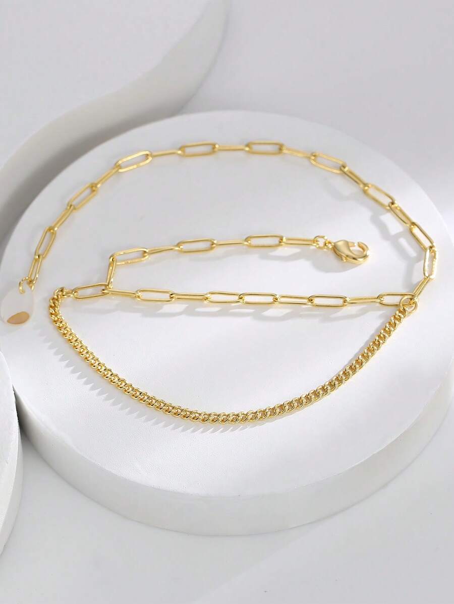 Charm-In 1pc Elegant Double-Layer Chain Beach Resort Anklet, Brings The Joyful Sunshine And Beach Vibe, Fashion Item For Women, Gift For Girlfriend