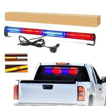 24 Inch 40W COB Police Strobe Light Bar, Universal COB Police LED Strobe Light Bar, 17 Flash Modes, Warning Strobe Light Bar - 紅藍 - 查看 1