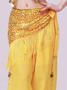 Belly Dance Hip Band With Sequined Tassels, Waist Wrap, Sequined Hip Band, Dance Costume, Women's Accessories, Tassel Sequined Waist Chain - Multicolor - View 14