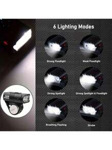 Bike Light USB Rechargeable T6 LED Bicycle Lights 6 Modes MTB Flashlight Bicycle Headlight For Cycling Bicycle Front Lamp - Black - View 5