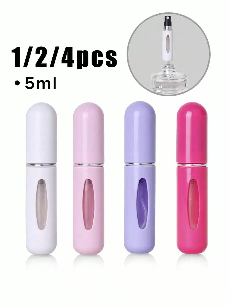 Chai xịt nước hoa rỗng 5ML, Chai phun nước hoa có thể nạp lại, Chai xịt mini, Chai nước hoa bỏ túi nhỏ, Hộp đựng bơm mùi hương, Bình đựng nước hoa rỗng di động cho du lịch, trường học hoặc tiệc tùng (Trắng + Hồng + Đỏ hồng + Tím) Đồ dùng thiết yếu khi đi du lịch Đồ dùng học tập Cắm trại ngày lễ Đồ dùng thiết yếu cho ngày lễ Phụ kiện kỳ nghỉ Nước hoa cho nữ Nước hoa cho nam Bãi biển - Nhiều màu - Xem 1