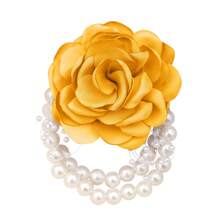 1 st. Koreaanse stijl kralen imitatie champagne roos elegante pols bloem, geschikt voor bruiden, bruidsmeisjes, vrienden op bruiloften, Valentijnsdag, feesten