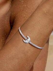 1pc Fashionable 925 Sterling Silver Cubic Zirconia Vine Moon Charm Bead For Women Fit Bracelets Bangles DIY Jewelry Making Party Gift Fine Ladies Jewellery