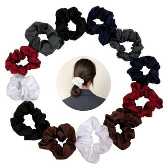 Picky accesories Scrunchies Donas Para Cabello Set 12pz EscolaresLisoCasualPoliésterLazoTodo