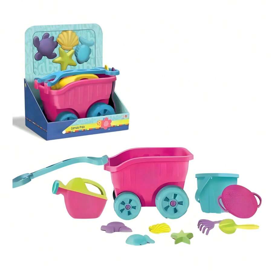 Diver Beach Wheelbarrow Children's Toy With Fun Accessories - Hot Pink - View 1