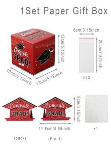 1 set Caja de regalo de dinero para graduación, Caja sorpresa con rollo de dinero y patrón de birrete de graduación, Decoración sorpresa para fiesta de graduación, Caja de regalo de efectivo para felicitar a los graduados, Forma divertida de enviar regalos en efectivo, Recuerdos de fiesta de graduación - Caja de billetes de la temporada de graduación - Ver 11