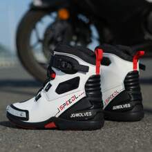 Unisex Motorcycle Boots, High-Top Shoes With Microfiber Leather Upper, Rubber Sole With Excellent Grip And Ankle Support, Suitable For Off-Road Enthusiasts And Racetrack Riders - White - View 6