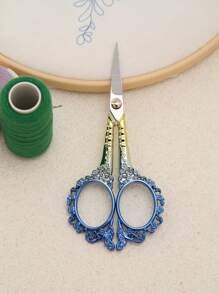 复古不锈钢缝纫剪刀，尖头手工小剪刀，绣花剪刀，手工小剪刀适用于布料裁剪、刺绣、缝纫、办公纸张裁剪工具 - 彩色 - 查看 20