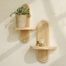 قطعة واحدة من الرفوف الجدارية الخشبية الهندسية بتصميم قوس الحضارة البوهيمية، رف عائم خشبي عصري منتصف القرن، تصميم قوس لديكور الجدران، رف عائم للكتب في غرفة المعيشة والحمام والنوم والفصل والمكتب والحضانة، ديكورات غرفة طبيعية وديكورات حديقة وديكورات حفل الزفاف وديكورات المنزل