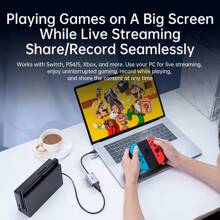 Llano USB/Type-C 3.0 2-In-1 HD Video Capture Card, To USB C Audio Video Recording In 1080P@60Hz 2K@30Hz , Compatible With Multiple Devices For Laptop/SLR Camera Live Streaming