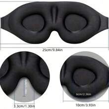 3D Contoured Sleep Mask For Men & Women - Memory Foam Light Blocking Eye Mask & Blindfold - Soft Comfortable Natural Sleeping Eye Shade For Travel, Yoga, Nap, Camping, Bedroom, Office, Spa, Black