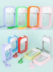 1 Set mit 4 praktischen 50ml Karten-Sprühflaschen, mit Silikonabdeckung, Haken, Trichter, kleine Alkohol-Handdesinfektionsspray-Flasche, eigenständige Parfümflasche, Gesichtswasser, Mückenschutz-Desinfektionsflasche, tragbare Parfümsprühflasche, ultrafeiner vernebelter Gesichtswasser-Zerstäuber, Sprühflasche, kleine Alkohol-Desinfektionssprühflasche