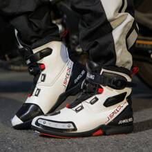 Unisex Motorcycle Boots, High-Top Shoes With Microfiber Leather Upper, Rubber Sole With Excellent Grip And Ankle Support, Suitable For Off-Road Enthusiasts And Racetrack Riders - White - View 9