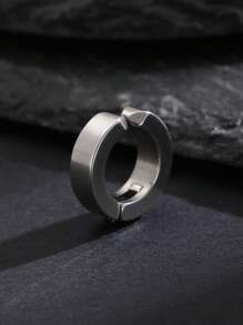 Simple Punk Hip-Hop No Piercing Stainless Steel Clip On Earrings, Fashionable Jewelry For Men Daily Wear