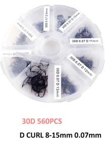 360-560pcs 20D 30D 40D Pre-Made Fluffy Eyelash Extensions Mixed Tray, D Curl 0.07mm 8-15mm Mixed Length Pre-Made Eyelash Clusters, Handmade Loose Eyelash Clusters With Thin Base (20D 30D 40D -0.07mm D, 8-15mm) - D - View 11