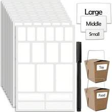 10pcs 170 Blank White/Black Rectangular Waterproof Scratch-Resistant Sticker Labels, In Stock Self-Adhesive Labels - Multicolor - View 5