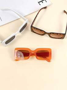 4 Packs Large Square Glasses Set - Stylish Oversized Frames In White, Black, Orange, And Leopard Print For Fashionable Eye Protection And Enhanced Vision