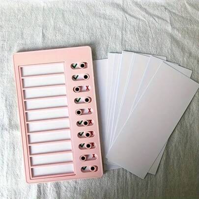 1 张家务表，带 10 张空白卡片，清单板，带可拆卸卡片纸，用于日常规划的待办事项清单，自律打卡设备