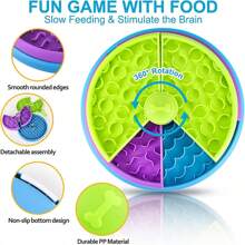 Slow Feeder Dog Bowls 3 Layers, Interactive Dog Puzzle Game, Dog Enrichment Toys, Anti-Slip Slow Eating Dog Bowl, Maze Dog Food Bowl, Anti-Choking Puzzle Feeder Dog Bowl For Dogs & Cats - 綠色 - 查看 2