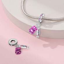 1pc Silver Plated Cake Afternoon Tea Pendant Candy Pendant Poached Egg Pendant French Fries Pendant Donut Pendant Coffee Pendant Suitable For Original 3mm Bracelets And Bangles DIY Beads Suitable For Ladies Birthday Fine Jewelry Gifts