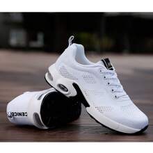 Zapatillas deportivas de aire y malla transpirable con colchón - Blanco - Ver 8