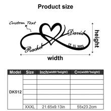 1 pieza Personalizado arte de pared de metal de pareja - Personalizable con nombre, fecha, contenido de texto - Diseño retro de amor y manos de pareja unidas, diseño de corazón infinito, decoración de pared de logo infinito - Perfecto para regalo de boda, aniversario, San Valentín, compromiso, Día de la Madre - Adornos, decoración del hogar, decoración de pared, decoración de habitación, decoración de sala de estar, decoración de dormitorio, decoración de baño, decoración de cocina, decoración de la casa, personalizado