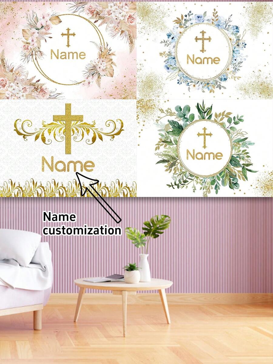 1pc Customizable Baptism Flower Wreath With Greenery, New Design Photo Studio Photography Backdrop Material Mother's Day Graduation,Multi-Functional,Adjustable, Ornamental,Reusable,Exquisite,Adorable,High-Quality,Modern,Colorful,Cute,Comfortable,Stylish,Custom,Personalized,Unique,Ideal Gifts For Him,Ideal Gifts For Her,Home Refresh,Customized Banners & Pennants