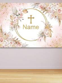 1pc Customizable Baptism Flower Wreath With Greenery, New Design Photo Studio Photography Backdrop Material Mother's Day Graduation,Multi-Functional,Adjustable, Ornamental,Reusable,Exquisite,Adorable,High-Quality,Modern,Colorful,Cute,Comfortable,Stylish,Custom,Personalized,Unique,Ideal Gifts For Him,Ideal Gifts For Her,Home Refresh,Customized Banners & Pennants