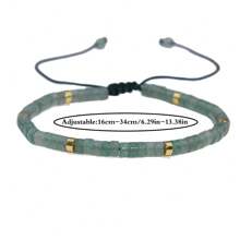Braccialetto regolabile da donna in stile bohémien, in pietre naturali, turchese verde, giada donglin, ametista, acquamarina, nuova collezione primavera ed estate, regalo quotidiano