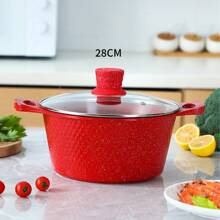 4pcs Maifan Stone & Aluminum Cookware Set: Non-Stick Pot & Pan Set, Suitable For Gas Stove & Induction Cooktop, Multi-Functional Kitchen Pot Set Seafood Boil - Brown - View 26