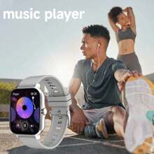 SIMSONLAB 2026 Upgraded Steel Strap Silicone Smart Watch, Unisex, With Bluetooth Calling, Customizable Dial And Timer Functions - Silver - View 6