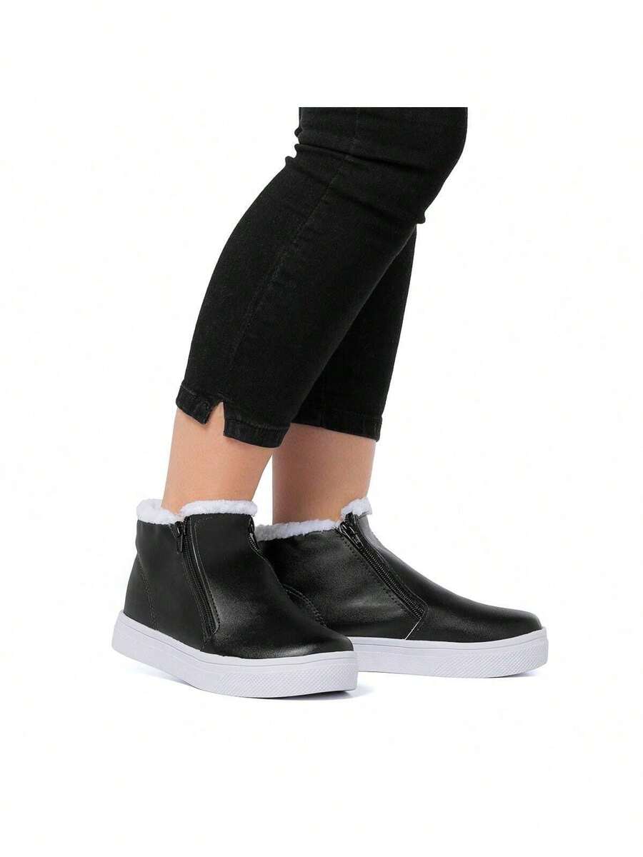 Women's Winter Fur Lined Booties Original Promotion - 黑色 - 查看 1