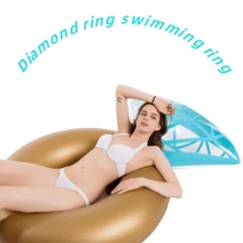 1 pieza Anillo de natación inflable, Anillo de natación de diamante, Anillo flotante de PVC para juegos acuáticos - Multicolor - Ver 6