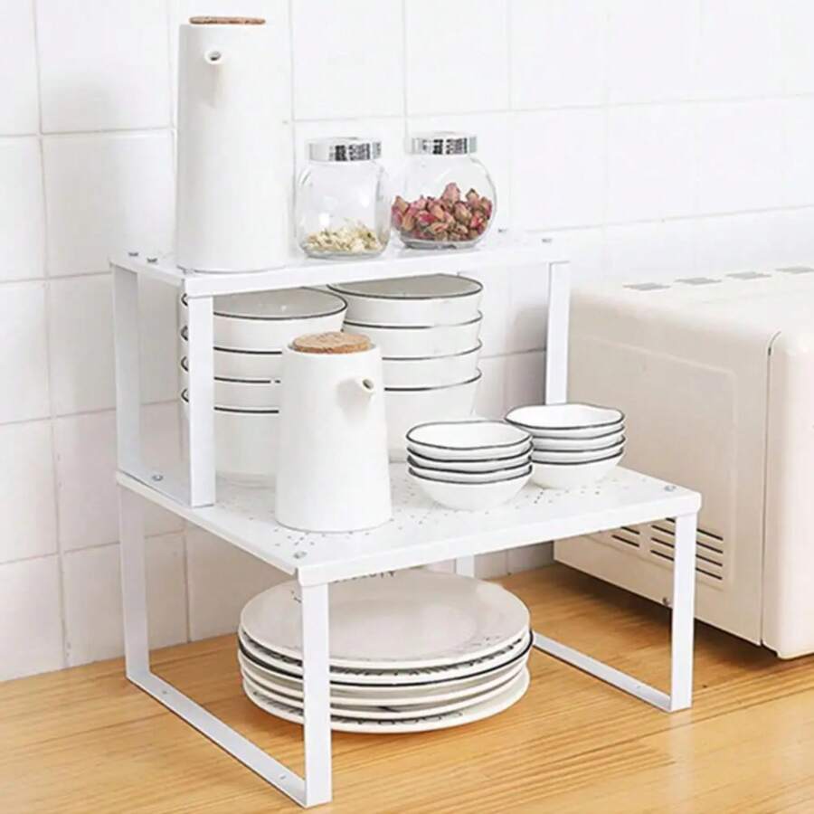 Multi-Layer Kitchen Rack, Countertop Cabinet Expandable Storage Shelf, Pot Rack, Tabletop Spice Rack, Kitchen Organizer, Food Storage Rack, Sturdy Stackable Kitchen Storage Shelf