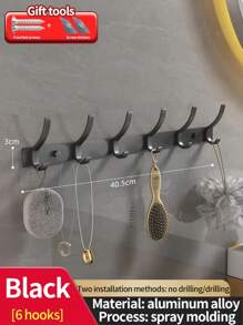 1 buc. Cârlig de haine montat pe perete la modă - aluminiu rezistent la rugină, 4/5/6/7 cârlige, potrivit pentru haine și pălării din dormitor, organizare ușoară și decorare elegantă a camerei, decorare dormitor, cârlig practic, decor baie acasă, organizator baie, decor de toamnă, înapoi la școală