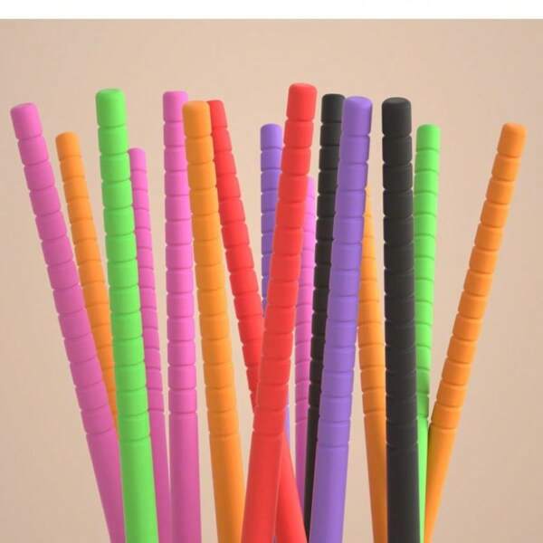 Silikon-Essstäbchen aus hochtemperatur- und rutschfestem Material für Küche, Restaurant, praktisches Essgeschirr für Zuhause, Schule