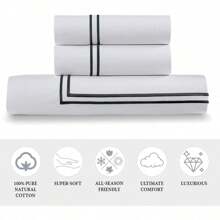 Luxury Duvet Cover Set (3pc), 100% Cotton Duvet Cover, King/Queen Duvet Cover Set, Breathable & Lightweight, White Duvet Cover Queen, Cal King Duvet Cover, Full/Queen Size - Black