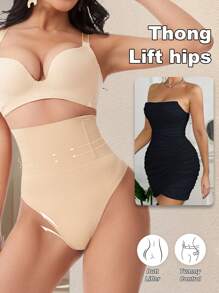 Pantis moldeadores de cintura alta sin costuras tipo tanga, fajas reductoras para control del abdomen, faja reductora, malla reductora que levanta caderas y glúteos, ropa interior reductora para mujer