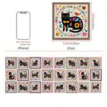 24PCS- Nordic Home Tile, Kitten Pattern, Cat Pattern, Wall Decal For Home Decorations, Self-Adhesive Wall Stickers,Cute Style, Kitchen Bathroom Bedroom Living Room Dining Room, Waterproof, Oil And Moisture Proof, Decorative Tile Stickers, Wall Renovation Floor Stickers For Home Decor