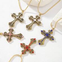 Ascension Day Colorful Cross Pendant Necklace - Cross - View 3