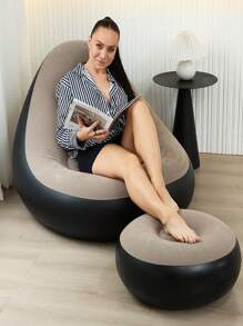 1 Stück aufblasbares Sofa, aufblasbarer Campingstuhl, aufblasbares lässiges Sofa, aufblasbarer Stuhl, faltbarer tragbarer aufblasbarer Stuhl, geeignet für Wohnzimmer, Schlafzimmer, Leseraum, Balkon, Outdoor-Camping, einfach zu verstauen und transportieren, Lässig und Unterhaltung, Studentenwohnheim, Rückenlehnstuhl