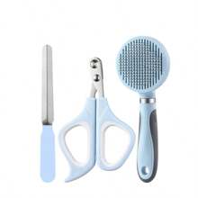 2 cores Cat/Dog Lover Presente e Dog/Cat Mom Love Pet Grooming Tool Set - Cortador de unhas de aço inoxidável, lixa de unha, Cat/Dog Lover Presente e Dog/Cat Mom Love Pet Mini escova de cerdas, ferramentas de remoção de pelos para Dog Lover e Dog Mom Loves & Cat Lover e Cat Mom Loves, adequado para filhotes, ursinhos de pelúcia e outros Cat/Dog Lover Presente e Dog/Cat Mom Love Pets