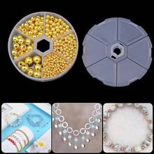 550pcs 3-10mm Gold Color Jewelry Making Kit Box Set Makina Seedbeads Kit For DlY Cra Bracelels Necklace Plated Plaslic