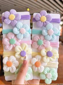6pcs/Set Kids Hair Ties, Elastic Hair Bands For Girls, Soft Ponytail Holders, Nonscarring Hair Accessories