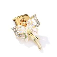 1/5/10pcs Elegant Fashion Gold Zirconia Crystal Heart, Letter, Leaf, Butterfly Pendant Modules - Ideal For DIY Bracelets, Rings, Gift