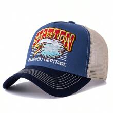 JZML 1pc Men's Letter & Eagle Embroidered Trucker Cap